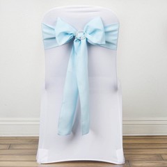 10 Light Blue Polyester CHAIR SASHES Ties Bows Wedding Ceremony Decorations SALE