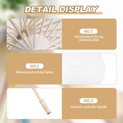 Wedding Paper Parasol Umbrella and Fans Set for Bridal Shower Decorative Supp…