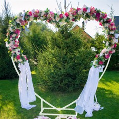 Metal Arch Backdrop Stand White Heart-shaped Wedding Decoration Rack In/Outdoor