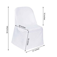 10 Ivory POLYESTER Folding Flat CHAIR COVERS Event Banquet Party Decorations