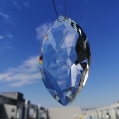 10Pcs 60mm Clear K9 Crystal Horse-Eye Drop Prism Pendant Lamp Lighting Parts