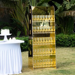 GOLD 5 ft Foam 5-Tier Wine Glass Rack Champagne Flute HOLDER STAND Party