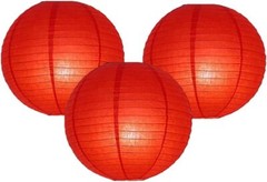 4″6″8″10″12″14″16″18 Round Paper Lanterns Lamp Wedding Birthday 10″/25CM, Red