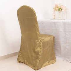 GOLD Crinkle Crushed Taffeta Banquet CHAIR COVER Party Wedding Events Decor