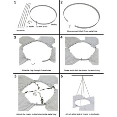 Ceiling Draping Canopy 24″ Hoop Hardware Kit 8 Panels Party Wedding Decorations