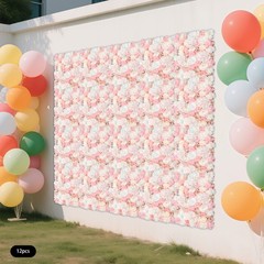 12Pcs Artificial Silk Fabric Flower Wall Panel Banquet Wedding Party Decor