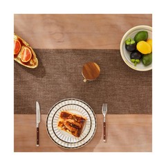 ZeeMart Rustic Cotton Linen Table Runner, 13×108 Inches Brown, … FAST USA SHIP