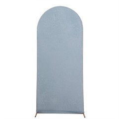 6 ft DUSTY BLUE Matte Fitted Spandex Round Top Arch Backdrop STAND COVER Party
