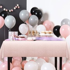 3 Pack Ombre Rose Gold Plastic Tablecloth for Parties, Gradient Pastel Rose G…