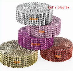 NEW Diamond Rhinestone Ribbon Bling Vase Wrap Floral Wedding Decoration Supplies
