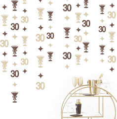 Champagne Gold Brown 30Th Birthday Decorations Espresso Martini Garland Streamer