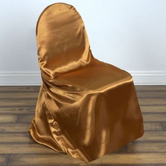 6 Gold SATIN UNIVERSAL CHAIR COVER for Wedding Banquet Reception Decorations