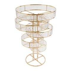 Wedding Gold Crystal Flower Stand Round Pedestal Stand Crystal Flower Stand NEW