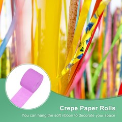 6-Rolls 492ft Crepe Paper Streamer for DIY [Light Purple-1.8 Inch x 82 Ft/Roll]