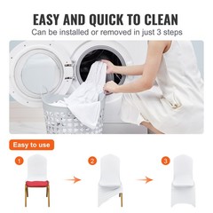 Uimoso 150PCS White Stretch Spandex Folding Chair Covers for Wedding PartyDining