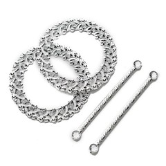 2 SILVER Plastic 7″ Round Curtain Tie Backs Acrylic Crystals Drapery Holdbacks