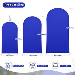 Royal Blue Arch Cover 6FT Spandex Fitted Wedding Arch Stand Covers Round Top …
