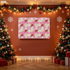 6 Pcs Artificial Flower Wall Panel, Artificial Floral Wall Decoration Backdrop