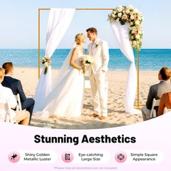 Metal Wedding Arch Frame Gold Iron Garden Party Stand Backdrop Flower Display