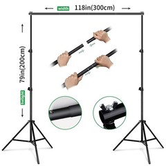 10×6.5ft Adjustable Backdrop Stand Kit, Heavy Duty Photography Background Sup…