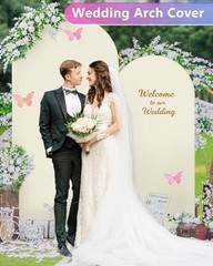 Arch Backdrop Cover 7.2 ft, 6ft, Wedding Arch Covers 7.2 ft, 6 ft Beige