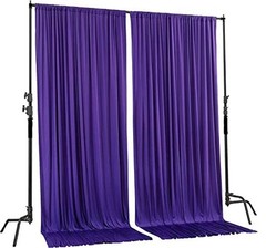 10 feet x 10 feet Polyester Backdrop Drapes 60″W x 120″L (Pack of 2) Purple