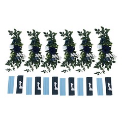 6PCS Purple Artificial Flower Wedding Chair Decorations Rose Chair Decorations