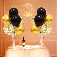 Black and Gold Party Decorations 4 Set Balloon Stand Table Black gold set4