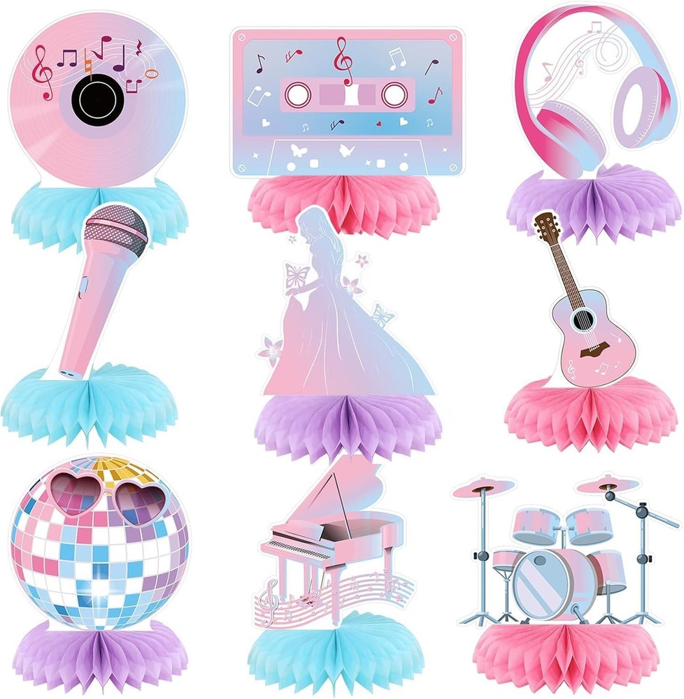 Popular Birthday Party Decorations Music Party Honeycomb Centerpieces Guitar …
