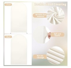 6FT Ivory Arch Cover – Polyester Fitted Wedding Arch Stand Covers Round Top
