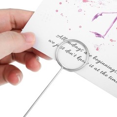 Hotop 30 Pcs Floral Card Holder Pick Metal Wire Flower Place Silver