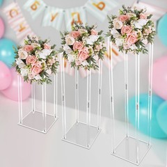 3PCS Wedding Acrylic Flower Stand Vase Column Stand Wedding Flower Stand Decor
