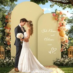 Khaki Arch Backdrop Covers – 7.2FT, 6FT Spandex Fitted Wedding Arch Stand Cov…