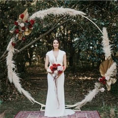 200CM/240CM White Round Hoop Arch Backdrop Stand Flower Display Wedding Birthday