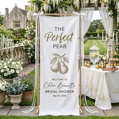 Custom Bridal Shower Banner, Perfect Pear Wedding Welcome Sign, Engagement Decor