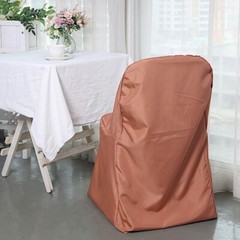 6 Terracotta Polyester FOLDING CHAIR COVERS Wedding Banquet Reception
