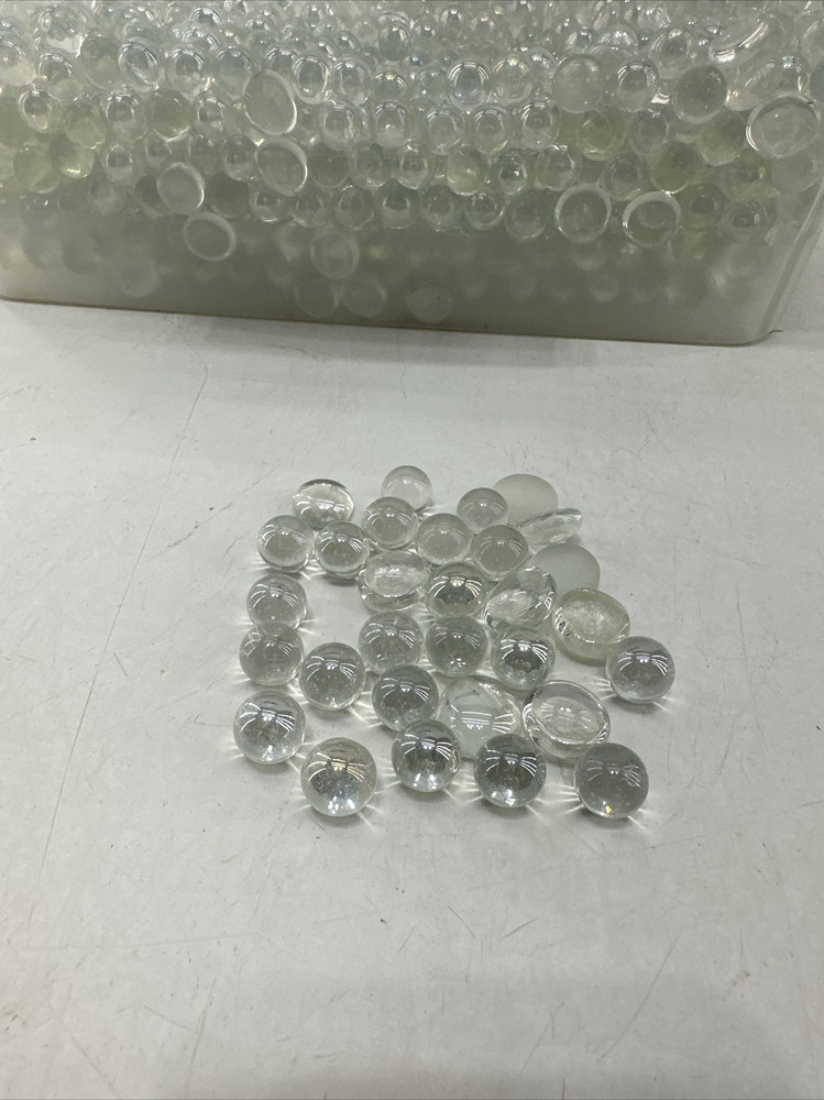 round Flat Glass Marbles/Pebbles for Vase Filler Etc clear 15Lbs