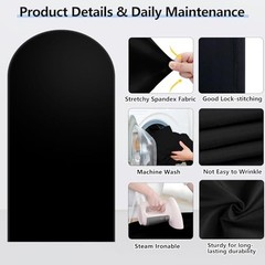 Wedding Arch Backdrop Cover, Set of 2 (7.2ft, 6ft), 2 Sided 7.2 ft, 6 ft Black