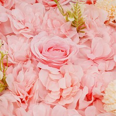 12pcs Artificial Flower Wall Background Silk Rose Mat For Wedding Backdrop Wall
