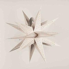 Geometrical Multi Point Star Lantern, Hanging Decoration – White