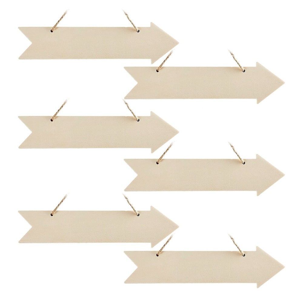 Rustic Arrow Wooden Sign Arrow Hanging Wood Wall Art Unfinished Ornaments for…