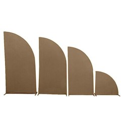 4 Matte TAUPE Fitted Spandex Half Moon Wedding Arch Backdrop STAND COVERS Party