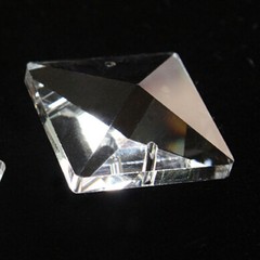 50pcs 14mm 4 Holes Glass Square Crystal Beads Prisms Chandelier Lamp Chain Parts