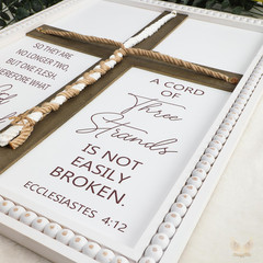 A Cord of Three Strands Wedding Ceremony Sign 16×22 in – Unity Rope Cross Braid