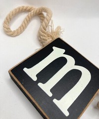 Mr & Mrs Wood Rope Photo Prop Sign Wedding Decorative Letters Black & White