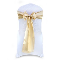 100 Champagne Gold Satin Chair Sashes Silky Sateen Chair Bow wedding party décor