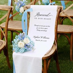 Rustic Memorial Wedding Chair Sign Reserved Banner Loved Ones