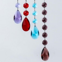 10Pcs Colorful Teardrop 38mm Chandelier Crystal Prisms Wedding Decor SunCatcher