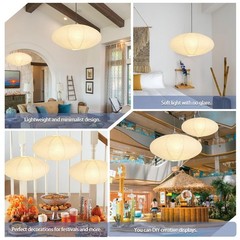White Oval Paper Lantern Lampshade set of 2, 20″x10” Paper Lanterns Pendant …