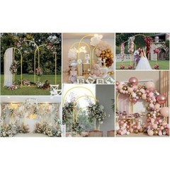 3 X Metal Arch Backdrop Stand Wedding Frame 7.2/6.6/6 FT for Party Decor Outdoor